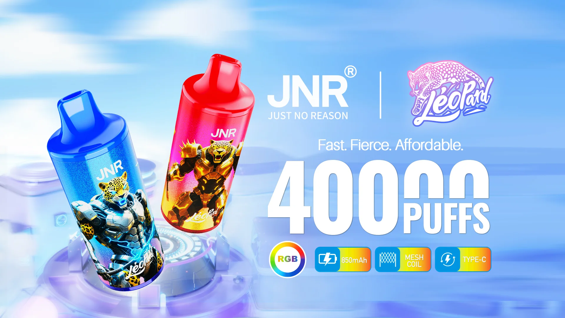 JNR Leopard 40K Einweg Vape Crystal Design RGB Licht kaufen