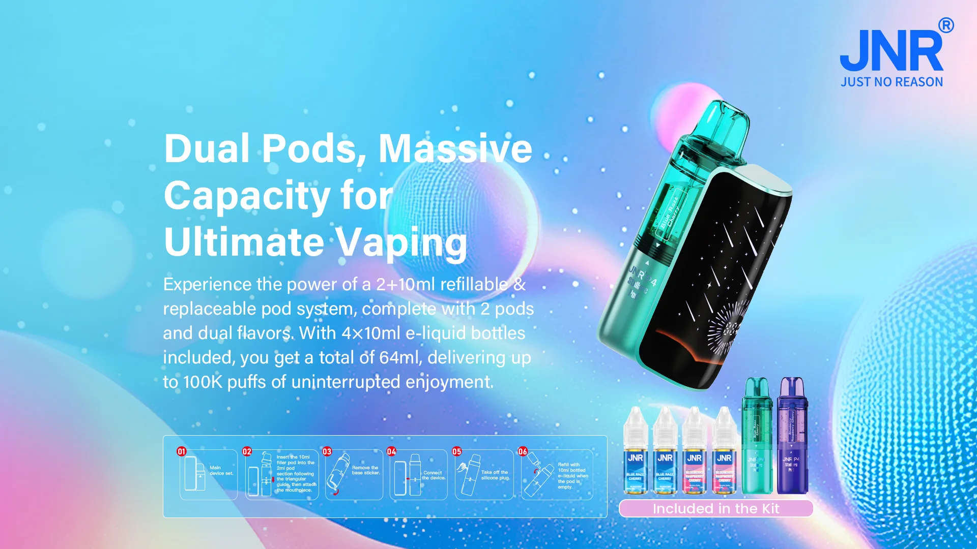 NR Stellarc 100000 Z&uuml;ge Vape Replaceable Pod System Dual Flavor kaufen